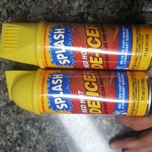 Splash Red Hot De-Icer lot of 2 new 11 oz for windshields, wipers melts ice fast